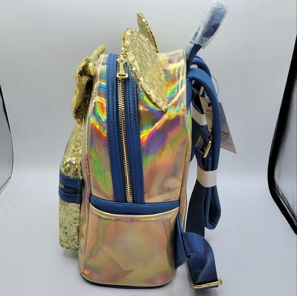 Loungefly Blue Earidescent Iridescent Disney World 50th Anniversary Backpack